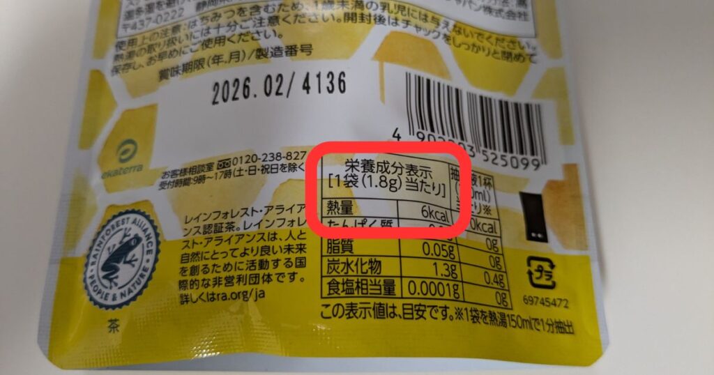 はちみつ紅茶のカロリー